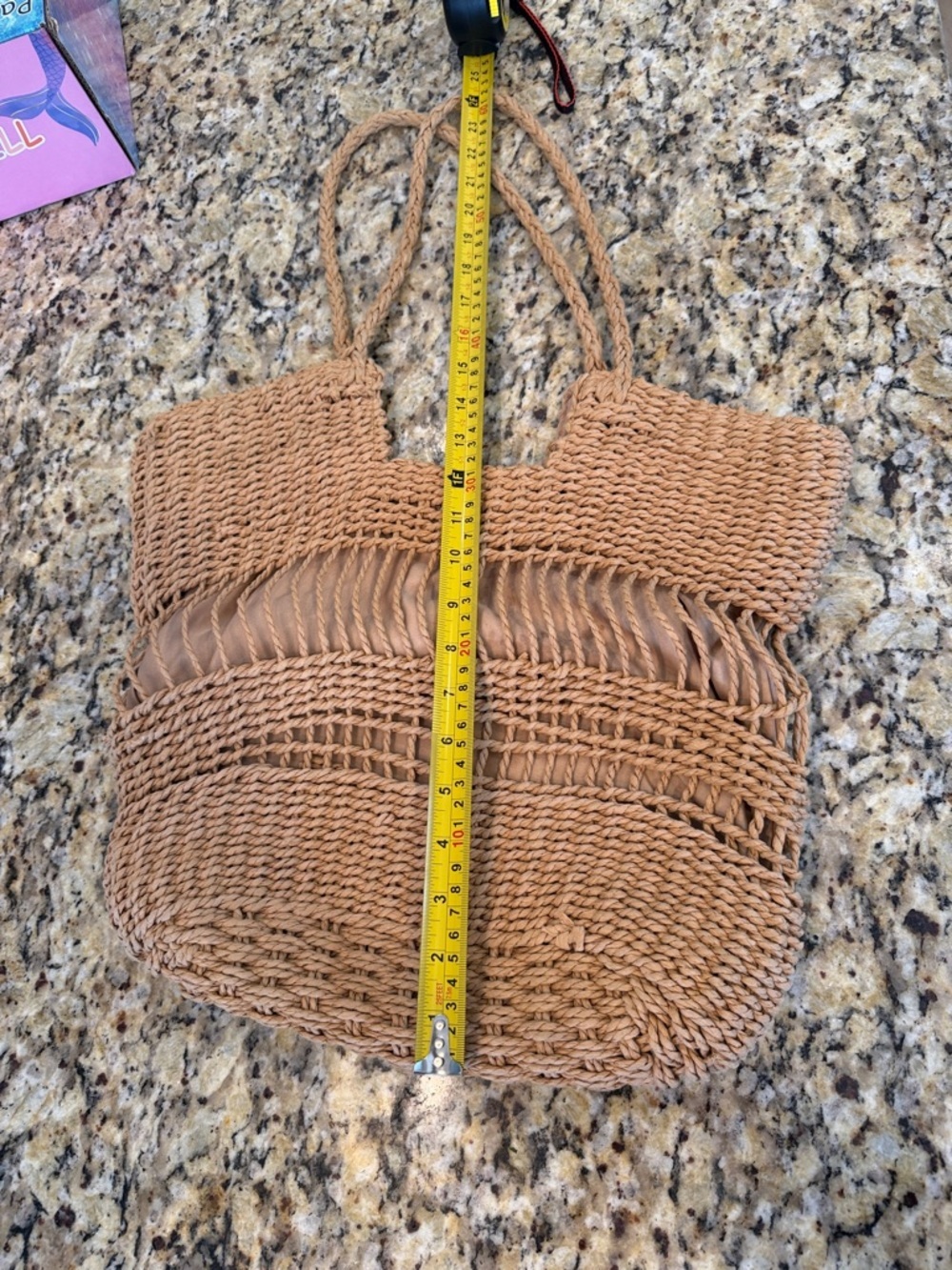 Woven Straw Tote Bag - Beige - Picture 5 of 7